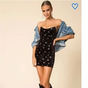 Superdown Black Starry Mini Dress